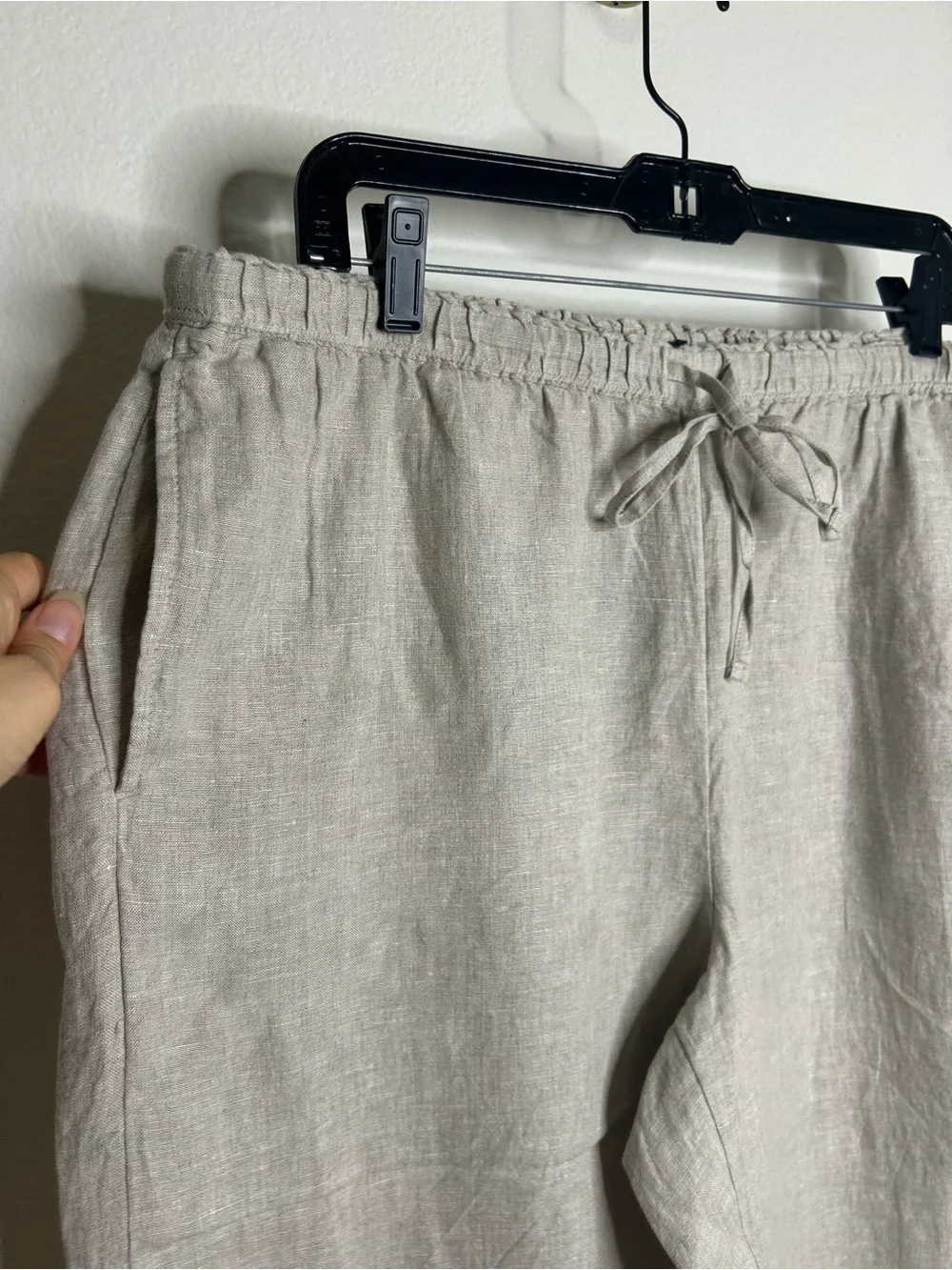 NWT J. Crew 100% Linen Soleil Drawstring Straight Leg Pant in Flax